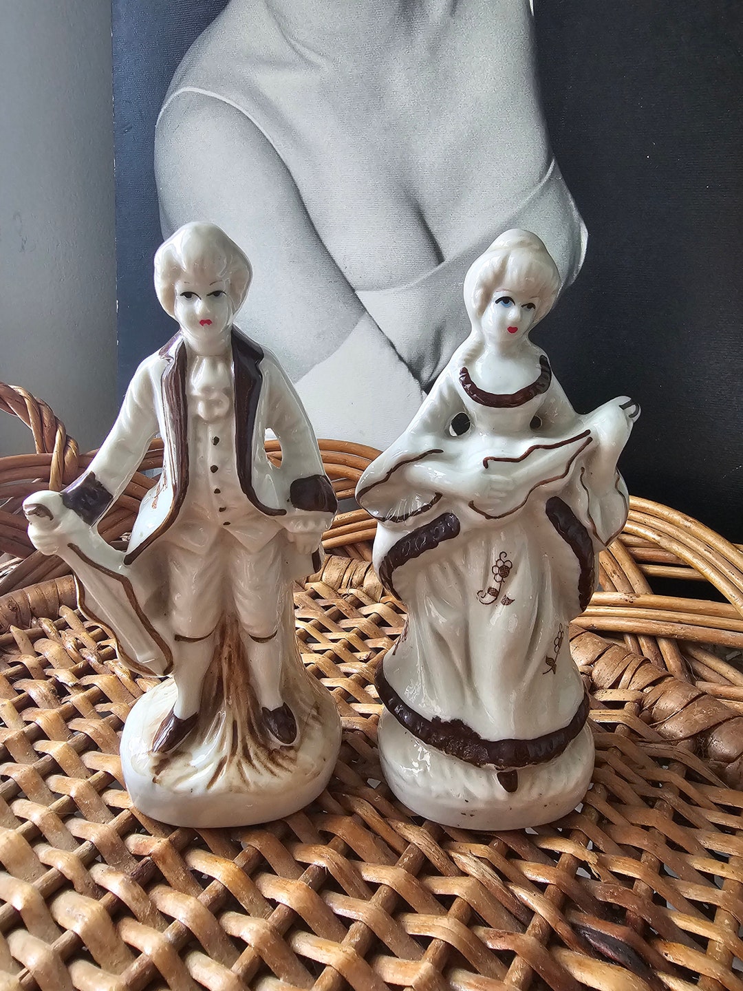 Vintage Man and Woman Porcelain Figurines Victorian Era Style - Etsy