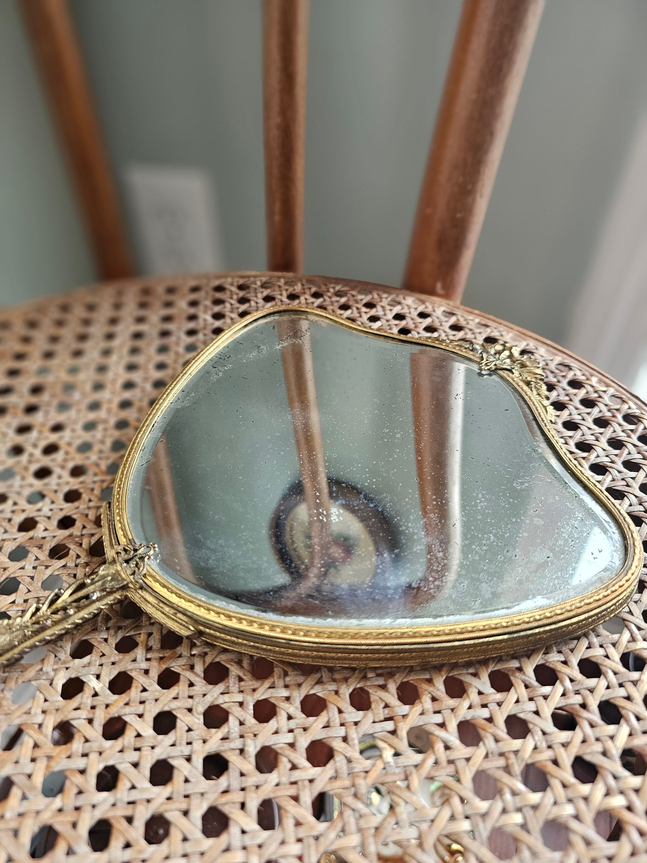 Antique Vanity Hand Mirror Victorian Etsy