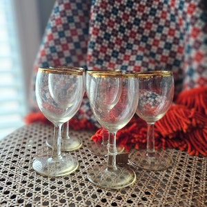Vintage Gold Rimmed Wine glasses