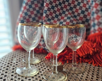 Vintage Gold Rimmed Wine glasses