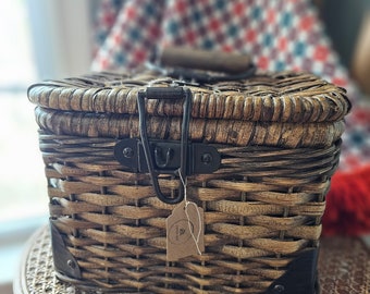 panier de grange en poterie vintage avec anse