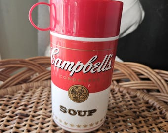 Vintage Campbells soup plastic Aladdin wide mouth thermos