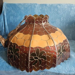 Vintage stained resin glass chandelier