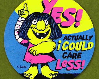 Pflege weniger! - 3 "Runde Vinyl Aufkleber