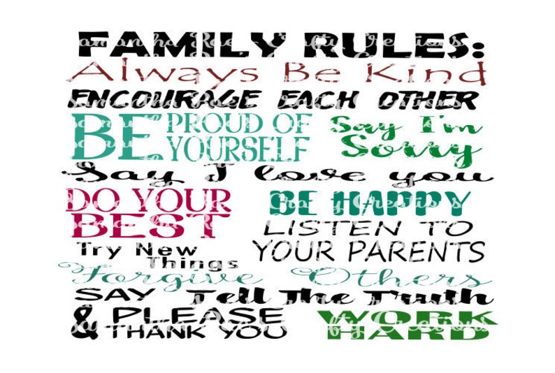 Download Family House Rules SVG PNG DFX digital file Cricut | Etsy