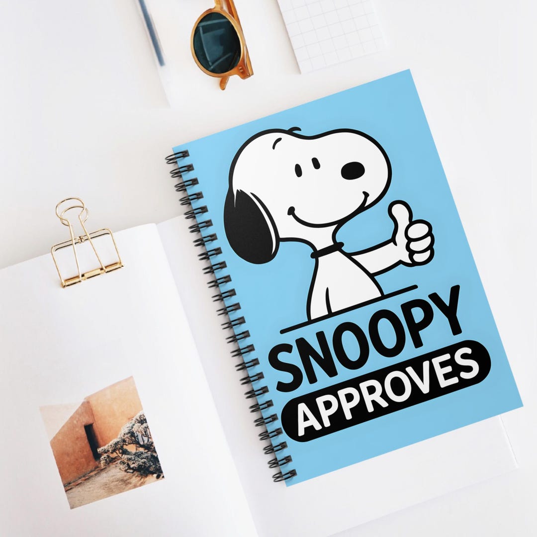 Snoopy Approves Spiral Notebook | Ruled Journal - Etsy
