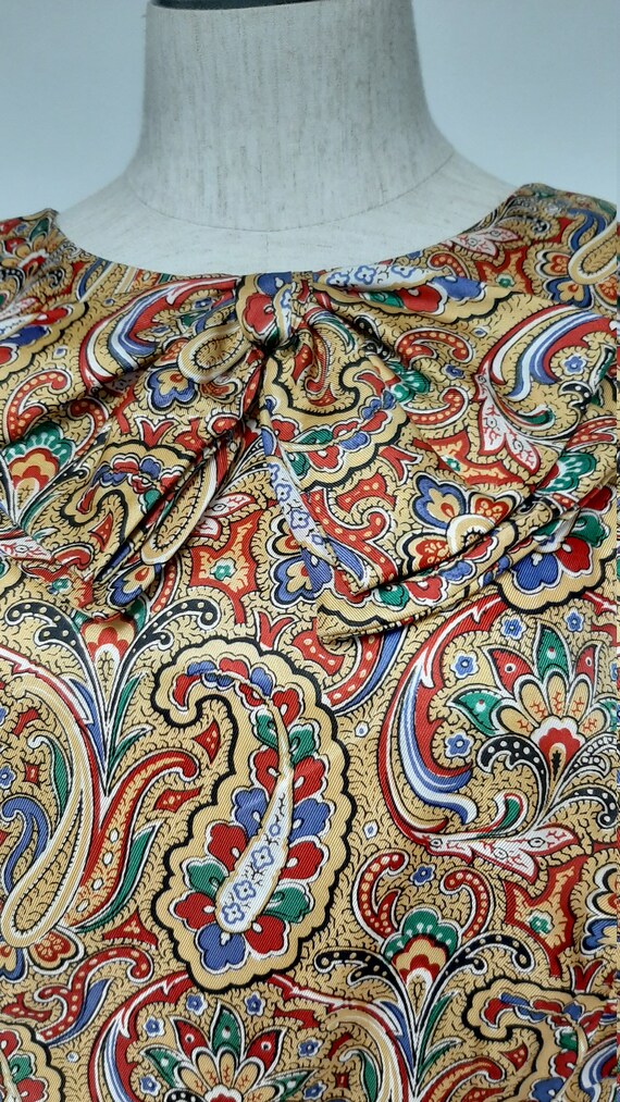 Vintage 1950s Handmade Gold Paisley Mad Men Cockt… - image 3