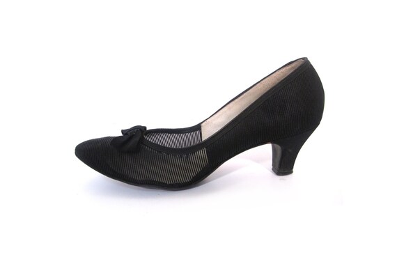 Vintage 50s Black Bow Tie Evening Glam Cocktail Pu