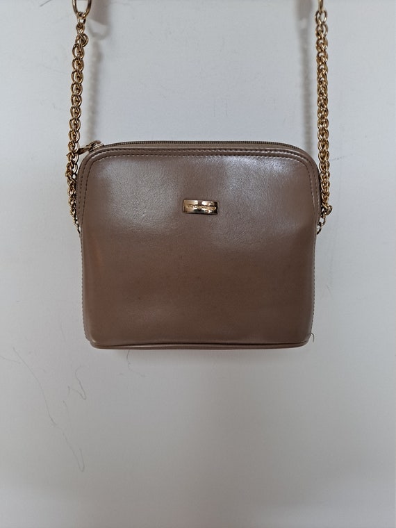 Vintage 90s Tan Brown Leather Liz Claiborne Mini S