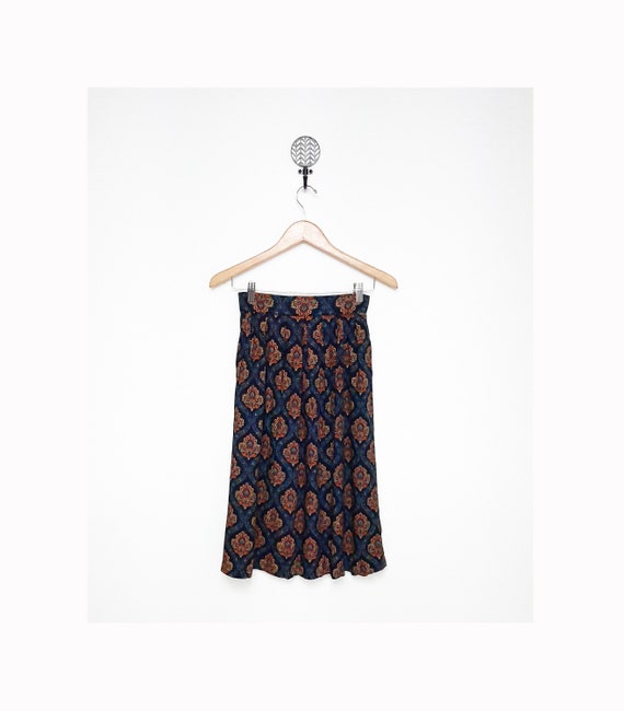 Vintage 90s FLEUR Flowy Blue Tulip Skirt women me… - image 1