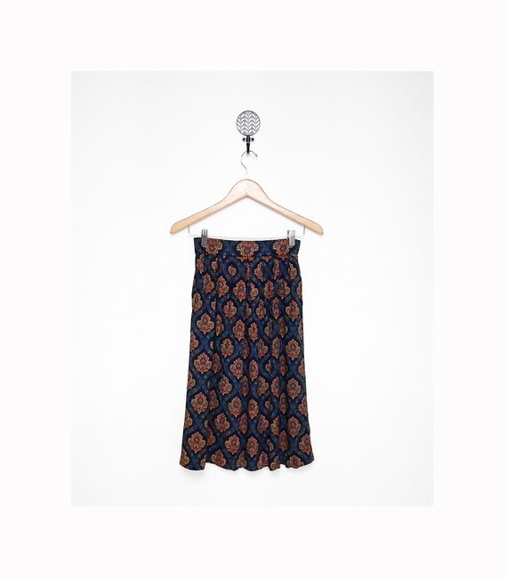 Vintage 90s FLEUR Flowy Blue Tulip Skirt women me… - image 6