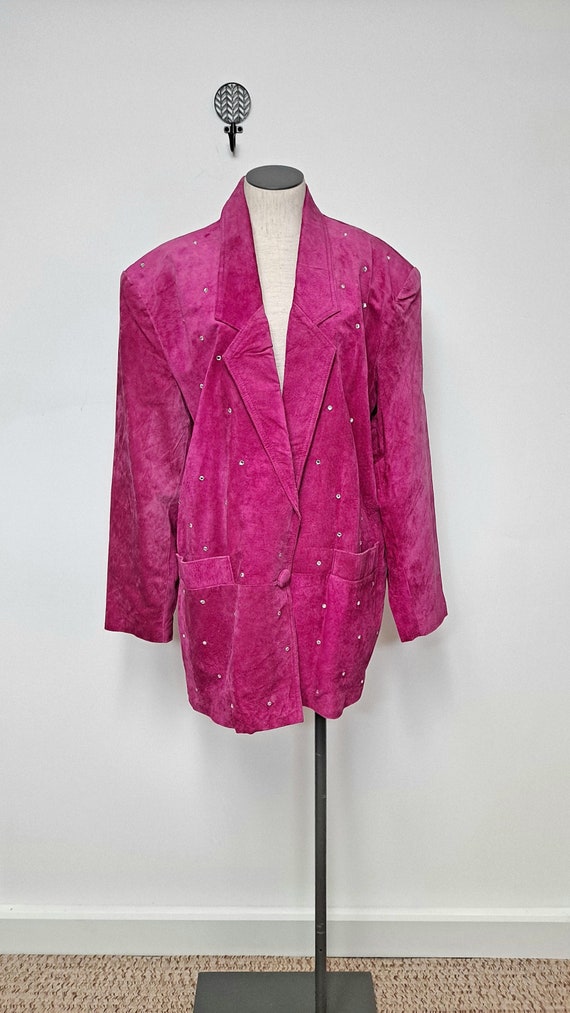 Pink suede blazer sale