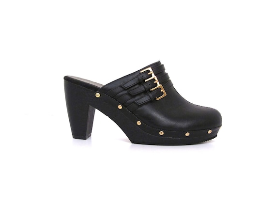 Studded clog sale heels