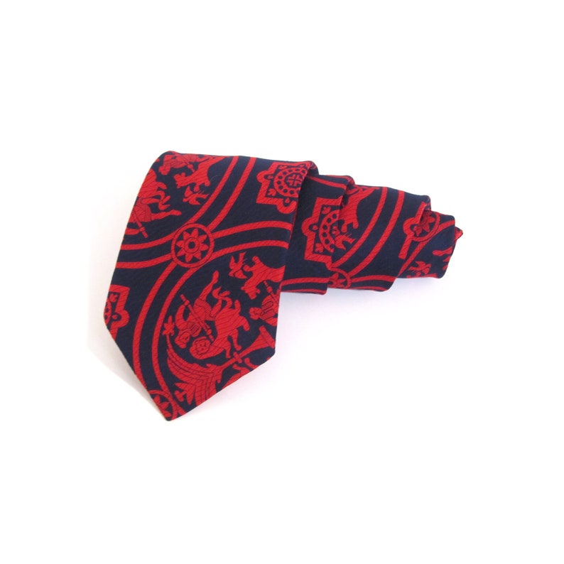 Vintage 60s Red and Blue WARRIOR Necktie