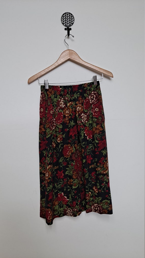 90s Grunge Rose Garden Floral Secretary Skirt wom… - image 6