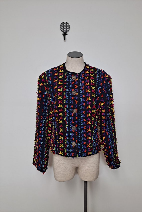 Vintage 90s Gay Boyner Colorful Bow Button Up Blaz