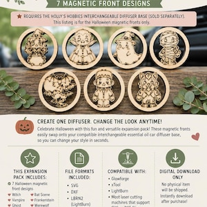 Magnetic and interchangeable Essential oil Car diffuser Halloween expansion pack.