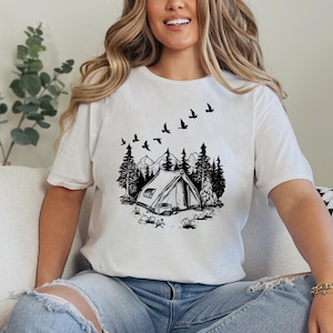Camping Shirt, Camping Adventure Unisex T-Shirt, Nature Lover Gift, Travel T-Shirt, Vintage T-Shirt, Outdoor Adventure T-Shirt, Gift for him