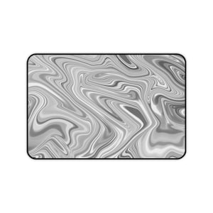 Tapis de bureau gris et blanc esthétique, décoration de bureau minimaliste, livraison gratuite, accessoire d&#39;espace de travail moderne, buvard de bureau chic, élégant