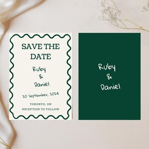 Hand Drawn Save the Date, Retro Save the Date, Illustrated Fun Save the Date, Modern Wedding, Printable Template, C1