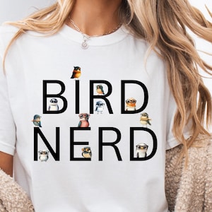 cute nerdy birds on bird nerd tshirt design PNG for merch Bird nerd gift for bird lover PNG For Shirt PNG Sublimation Bird nerd printable