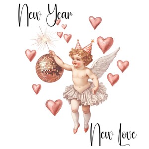 Cupido coqueto retro PNG Año nuevo PNG Diseño de camiseta de San Valentín Cupido bebé PNG sublimación Día de San Valentín PNG Día de San Valentín transparente