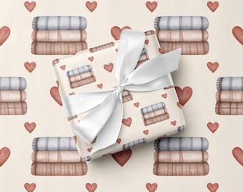 Paquete de cuidado de papel de regalo para mantas, envoltorio de regalo, abrazo en una caja.