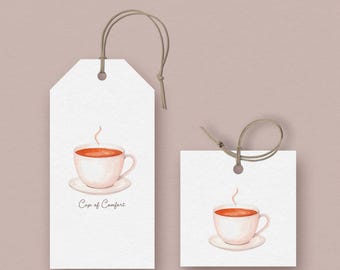 Paquete de cuidado, etiquetas de regalo y recuerdos, cesta de té y limón para desear una pronta recuperación