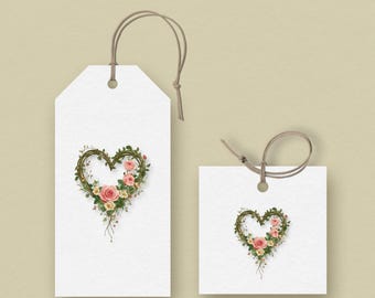 Boho Heart Gift and Favor Tags Wedding Anniversary Bridal Shower