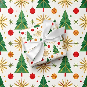 Midcentury Christmas Wrapping Paper for Retro Holiday Gifts