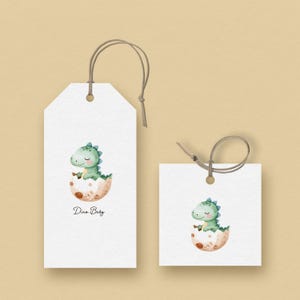 Etiquetas para presente e lembrancinhas Dino Baby (download em PDF)