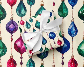 Bold Christmas Wrapping Paper Jewel Gift Wrap