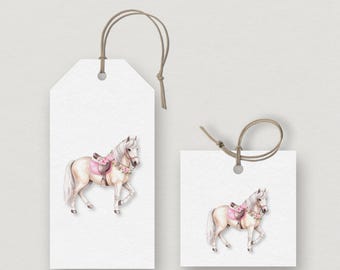 Floral Horse Gift and Favor Tags Elegant Equestrian Horse Lover Gifts