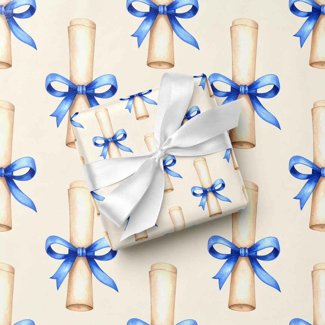 Diploma Wrapping Paper Graduation Gift Wrap Classic Graduation Party ...