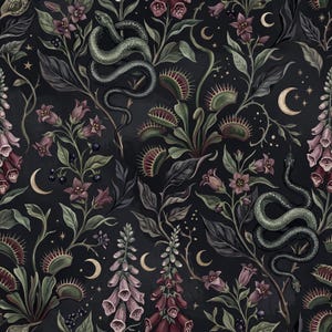 Poison Garden Wrapping Paper Gothic Botanical Halloween Gift Wrap Fall Gift image 2