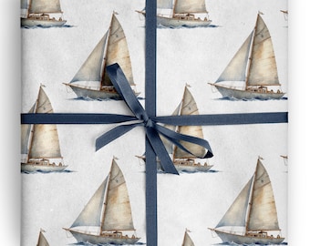 Geschenkpapier mit Segelbootmotiv – Maritimes Geschenkpapier für Boots- und Meeresliebhaber