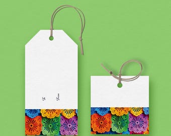 Cadeaukaartjes Papel Picado Afdrukbaar Mexicaanse feestdagen