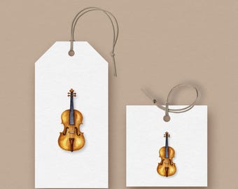 Violin Gift and Favor Tags Printable for Musicians and Music Lover Gifting