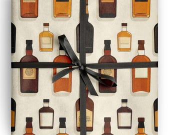 Whiskey Gift Wrap Groom Wrapping Paper Men Wedding Box