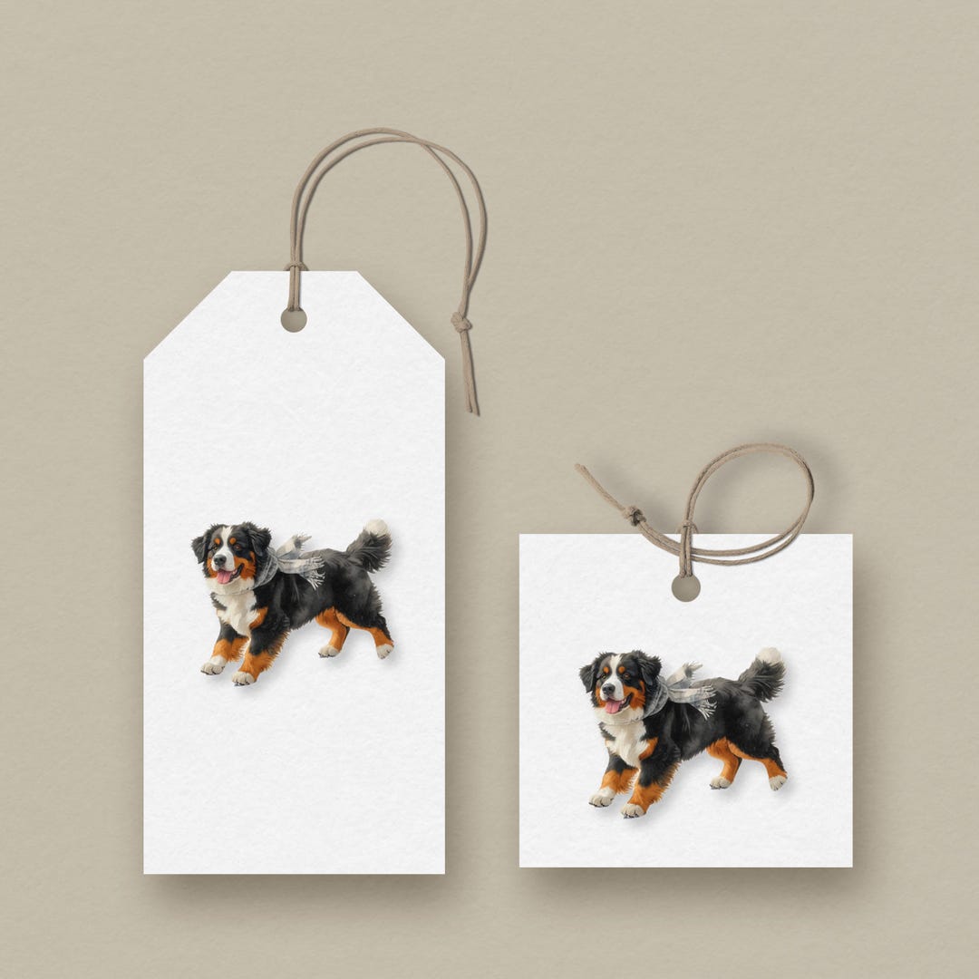 Bernese Mountain Dog Gift Favor Tags Winter Etsy UK