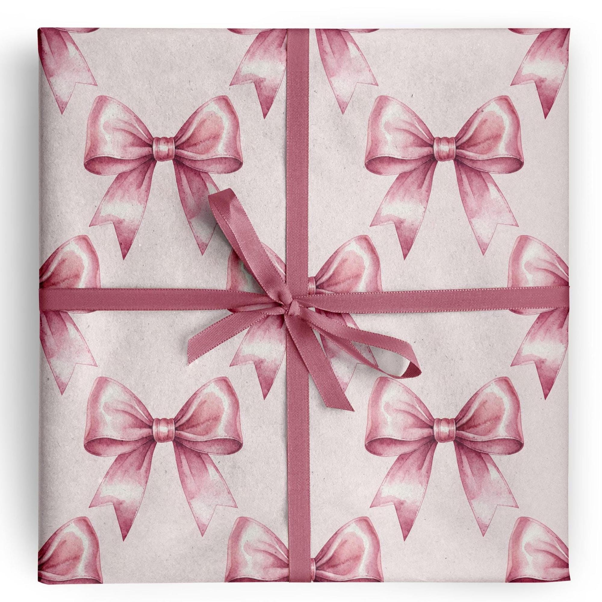 Pink Bow Wrapping Paper Coquette Bridal Shower Gift Wrap - Etsy