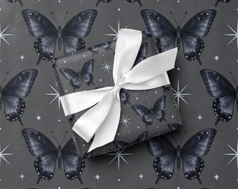 Papel de regalo de mariposa gótico oscuro Academia