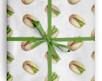Pistachio Wrapping Paper Food Lover Gift Wrap for Hostess and Kitchen Gifts