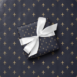Airplane Wrapping Paper for Travel Lovers Pilots and Aviation Themed Gifts
