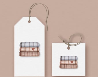 Etiqueta de regalo para manta de crochet. Paquete de ayuda para una pronta recuperación.