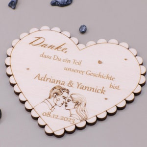 Hochzeit Gastgeschenke Herz als Karte oder mit Magnet Gastgeschenk Kühlschrankmagnet kleine Aufmerksamkeit Hochzeit Danke sagen