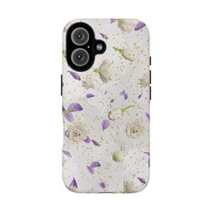 Floral Phone Case, Tough Cases, Elegant Phone Cover, Flower Design Protector, Gift for Her, Trendy Cell Phone Accessory