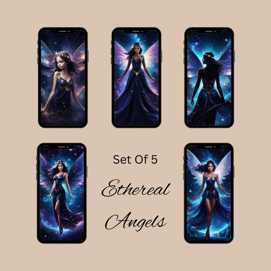 Cosmic Angel Aesthetic Wallpaper for Phone Celestial, Angelic, and ...