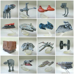 Miniature Star Wars Ships Micro Machines Toys, X-Wing, Tie Fighter, Millennium Falcon, At-At Walker, More, Vintage Starwars Gifts for Men