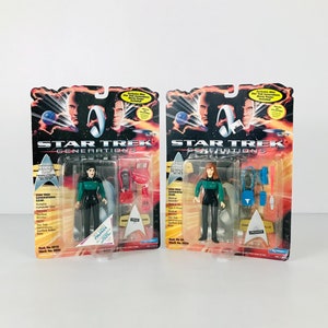 Vintage Star Trek Generations Movie Action Figures Deann Troi and Beverly Crusher, 1994 Star Trek The Next Generation Characters
